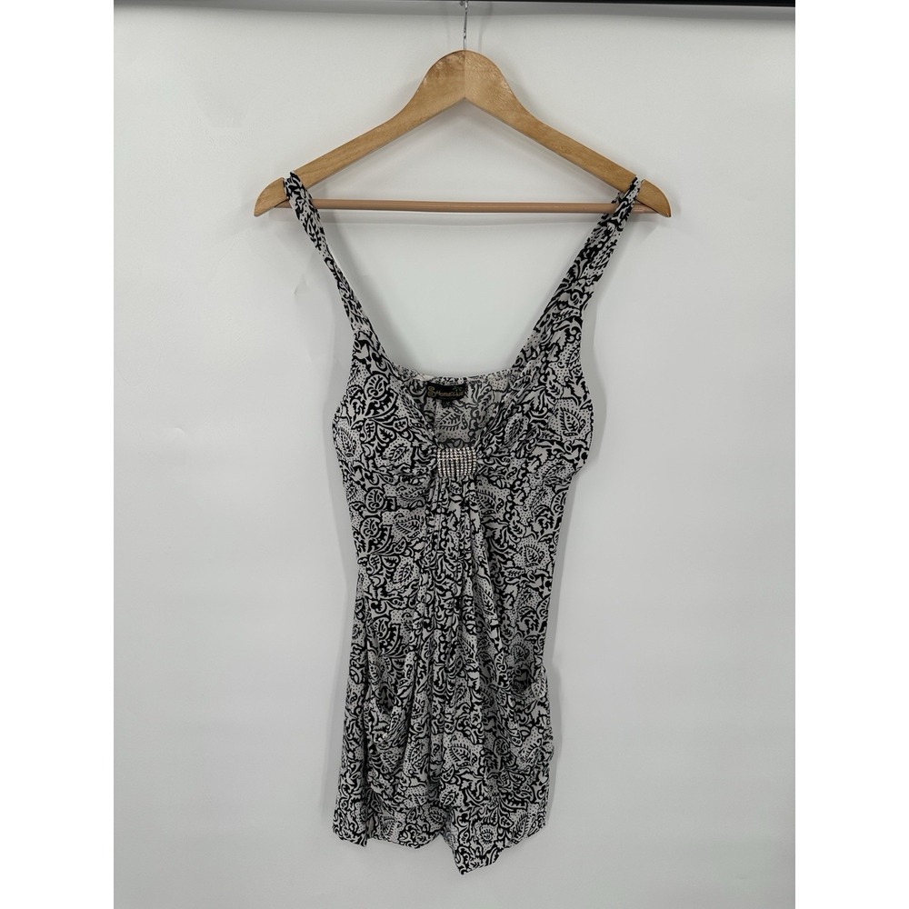 Shoreline Beach Coverup Womens L/XL Paisley Bling Rhinestones Cruise Resort